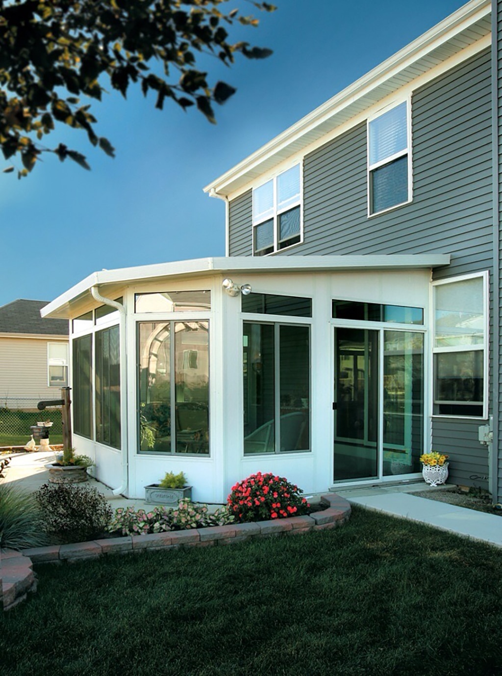Sunroom, Studio Roof, Vista View  Walls, Upper Transoms, White, Outside View, Daytime